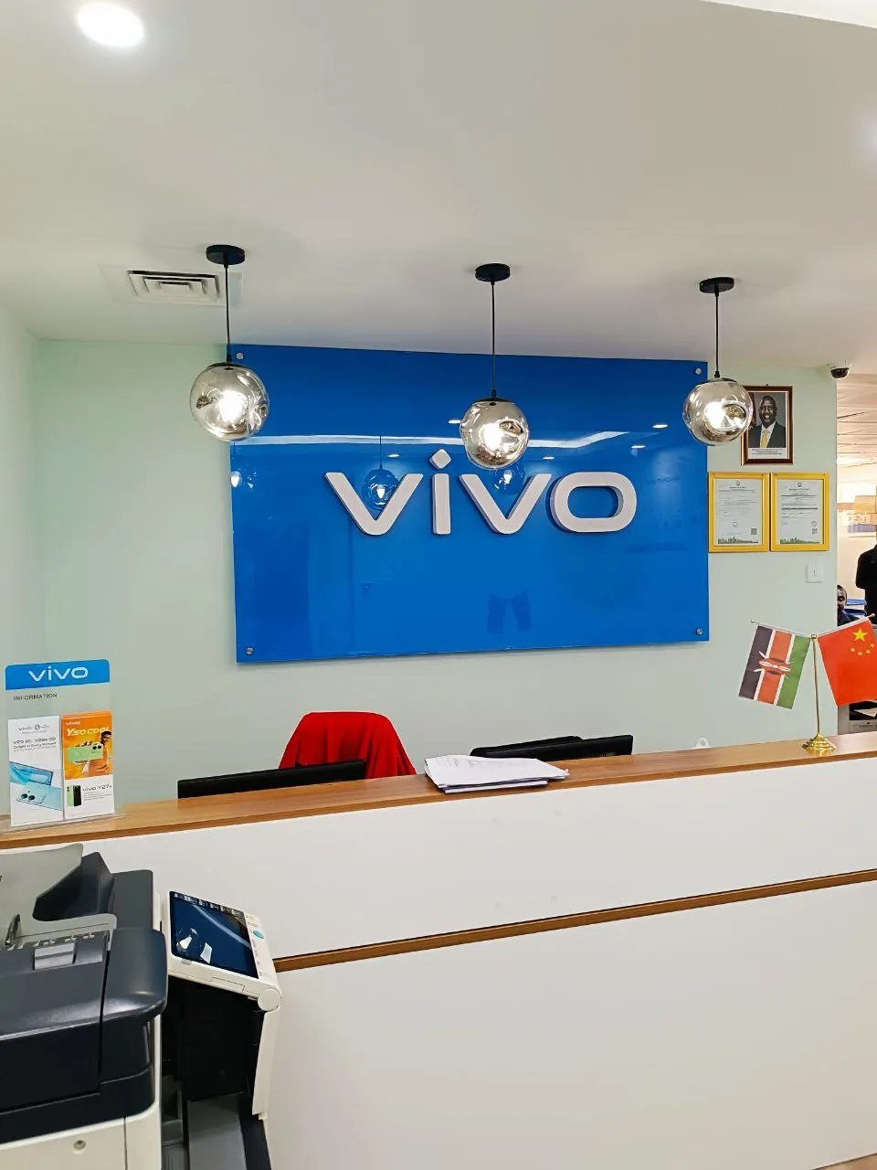 Vivo Smartphone Kenya, International House, Flameless Glass Partition, Lighting